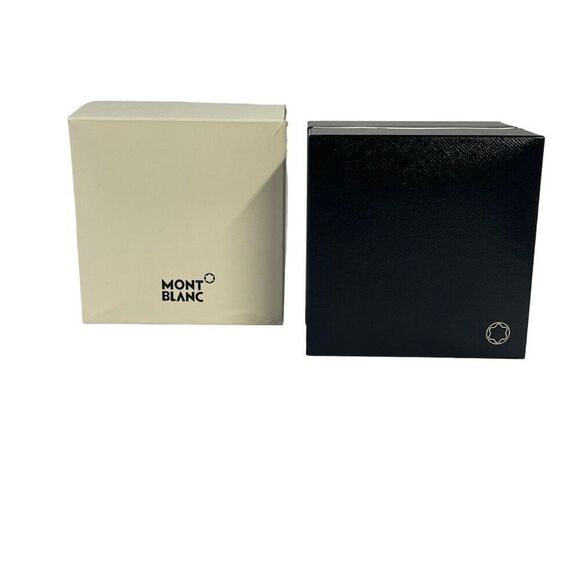 Montblanc Empty Cufflink Jewelry Box With Cloth & GuideBlack & White - 5x5x3